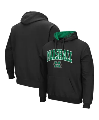 Men's Black Marshall Thundering Herd Arch and Logo Pullover Hoodie