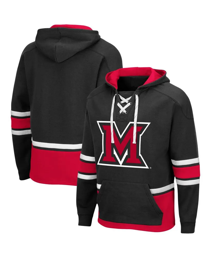 Men's Black Miami University Redhawks Lace Up 3.0 Pullover Hoodie