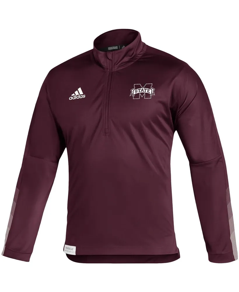 Men's Maroon Mississippi State Bulldogs 2021 Sideline Quarter-Zip Jacket