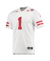 Men's 1 White Nebraska Huskers Team Premier Football Jersey