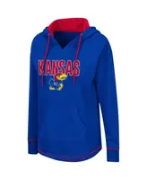 Women's Royal Kansas Jayhawks Tunic Pullover Hoodie