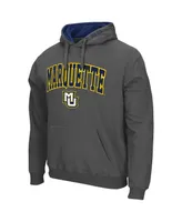 Men's Charcoal Marquette Golden Eagles Arch and Logo Pullover Hoodie