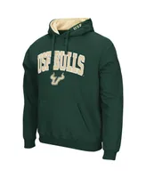 Men's Green South Florida Bulls Arch and Logo Pullover Hoodie