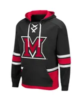 Men's Black Miami University Redhawks Lace Up 3.0 Pullover Hoodie