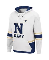 Men's White Navy Midshipmen Lace Up 3.0 Pullover Hoodie