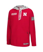 Big Boys Scarlet, Arctic Camo Nebraska Huskers Oht Military-Inspired Appreciation Shellback Quarter-Zip Hoodie