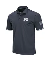 Men's Big and Tall Charcoal Michigan Wolverines Oht Military-Inspired Appreciation Digital Camo Polo Shirt