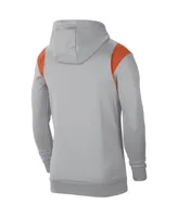 Men's Gray Clemson Tigers 2021 Team Sideline Performance Pullover Hoodie