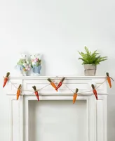 Glitzhome Easter Burlap Carrots Garland, 6'