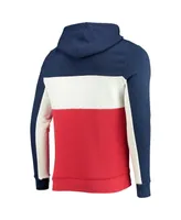 Men's Navy, White Washington Wizards Wordmark Colorblock Fleece Pullover Hoodie