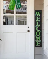 Glitzhome 42" Lighted St. Patrick's Wooden Welcome Porch Sign