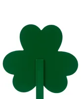 Glitzhome 15" Wooden St. Patrick's Shamrocks Yard Stake Set of 3