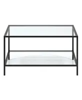 Sivil 32" Square Coffee Table with Shelf