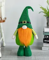 Glitzhome 40" Telescoped Fabric St. Patrick's Gnome Standing Decor