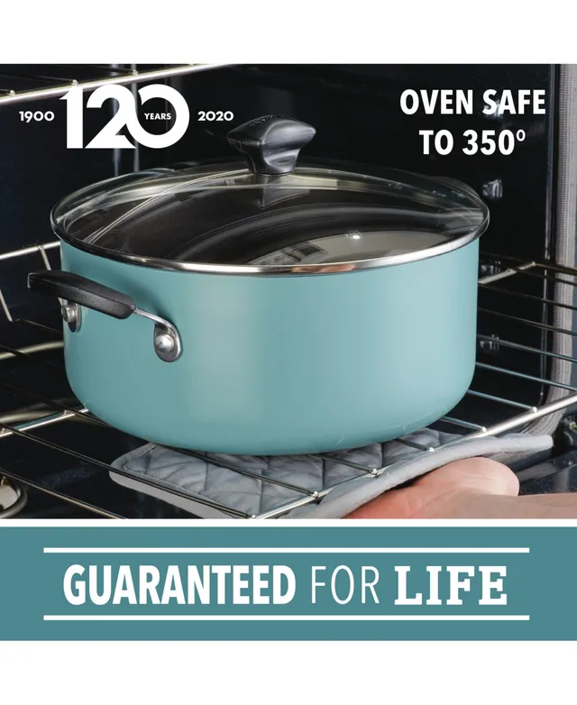 Farberware Ceramic Nonstick Straining 3-Quart Saucepan with Lid - Aqua