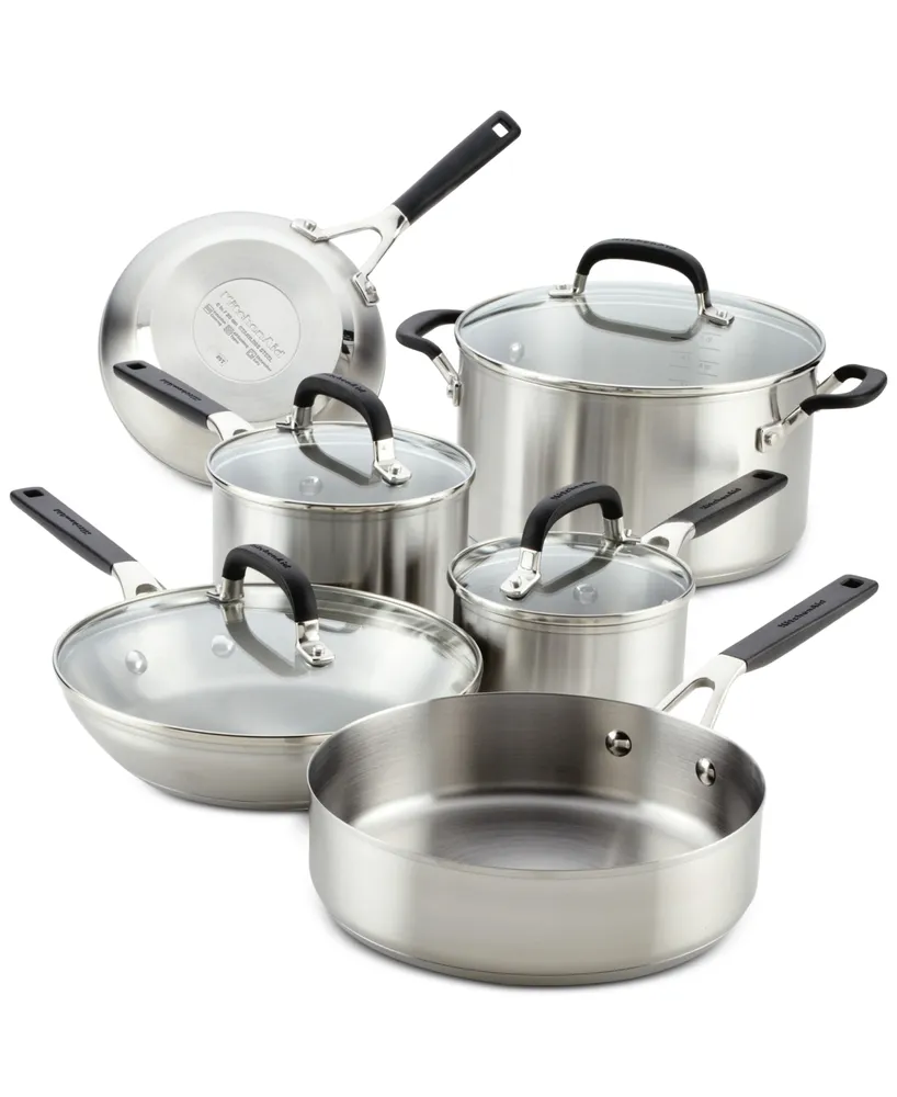 Farberware Millennium Stainless Steel Cookware Pots and Pans Set, 10 Piece