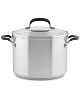 KitchenAid Stainless Steel 8 Quart Induction Stockpot with Measuring Marks and Lid