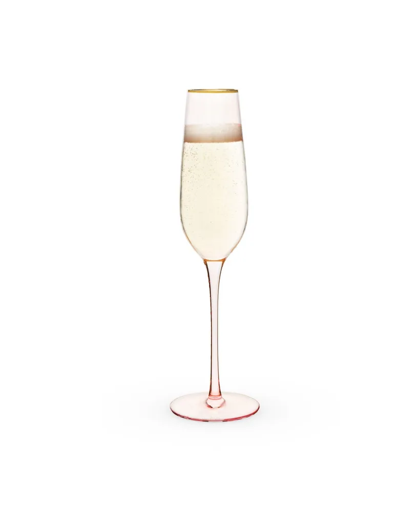 Twine Rose Crystal Champagne Flute Set