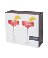 Viski Raye Angled Amaro Spritz Crystal Glasses, Set of 2, 16 Oz