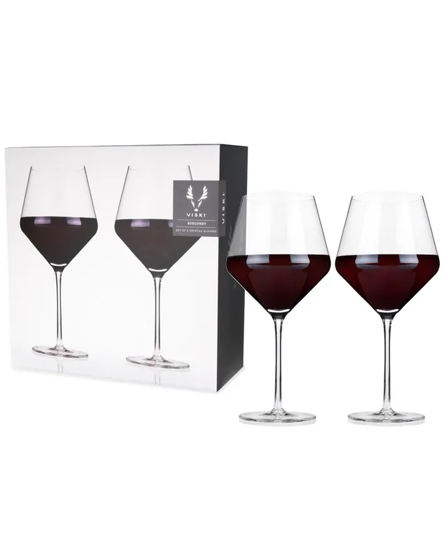 Viski Raye Angled Crystal Bordeaux Wine Glasses, Set of 2, 16 Oz