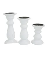 Wood French Country Candle Holder, Set of 3