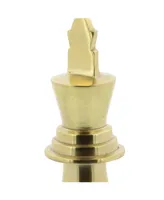 Large Metallic Decorative Chess Piece Sculptures Table Decor, Set of 3 - Gold