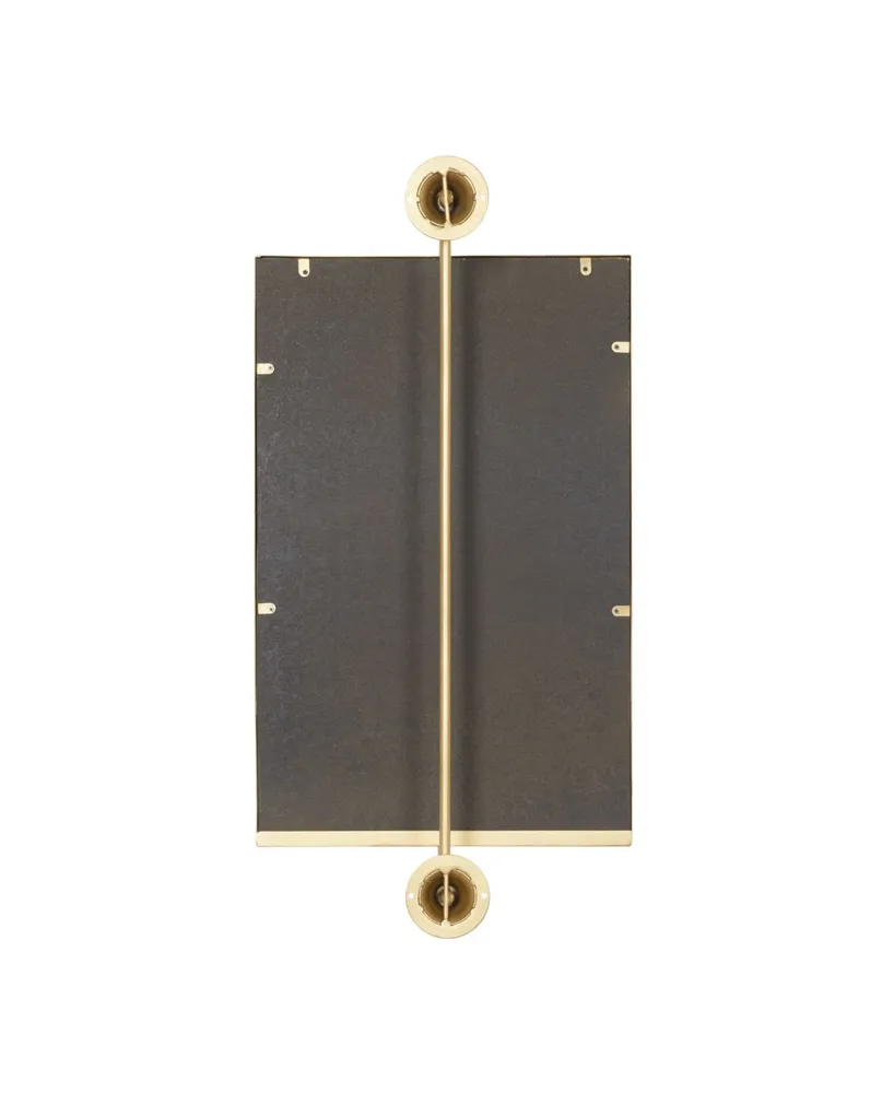 Wood Contemporary Wall Mirror, 28" x 14" - Gold