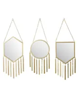 Metal Farmhouse Wall Mirror, Set of 3 - Gold