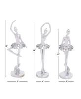 Modern Dancer Sculpture, Set of 3 - Silver