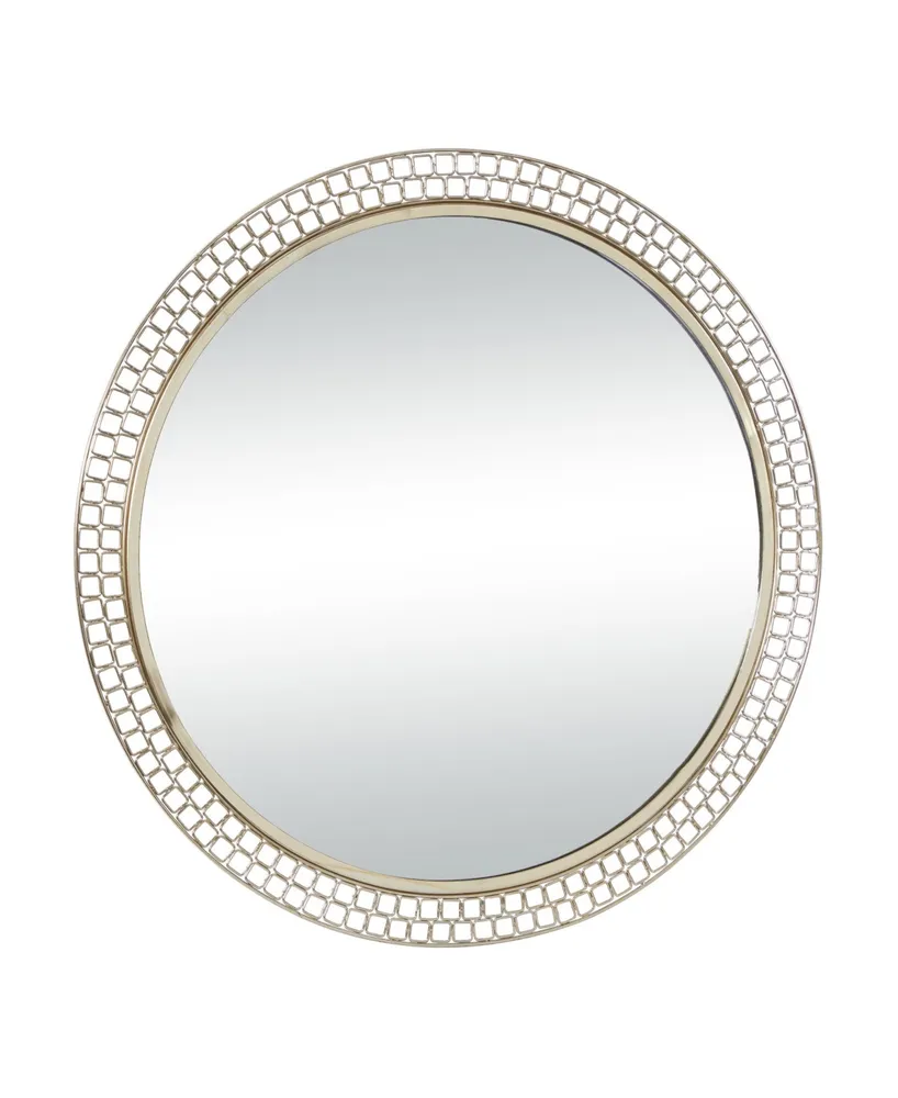 Metal Contemporary Wall Mirror, 37" x 37" - Gold
