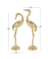 Coastal Flamingo Sculpture, Set of 2 - Gold