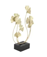 Metal Modern Nature Sculpture, 22" x 18" - Gold