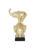 Contemporary Elephant Sculpture, 10" x 8" - Gold