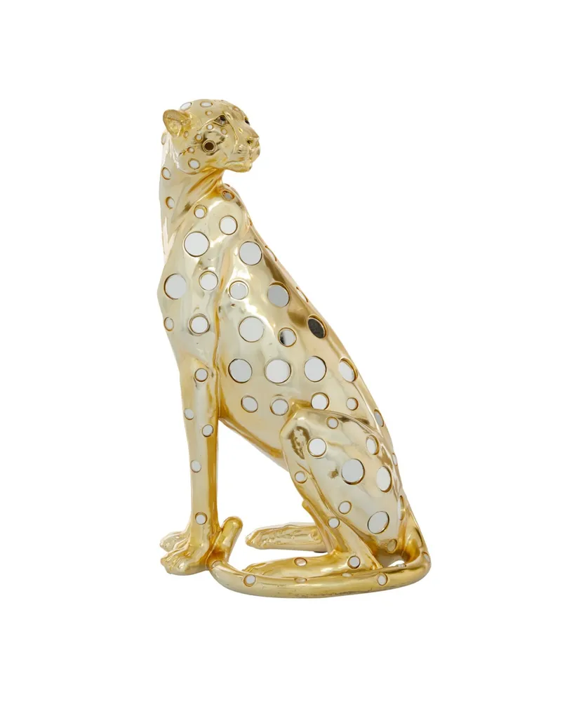 Glam Leopard Sculpture, 16" x 7" - Gold