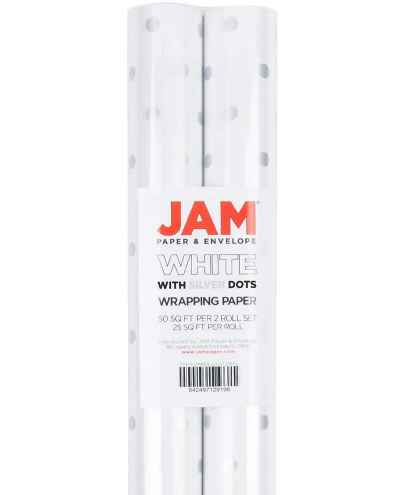 JAM PAPER White Matte Gift Wrapping Paper Rolls - 2 packs of 25 Sq. Ft.