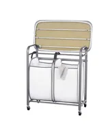 Easy Access Double Laundry Sorter with Folding Table