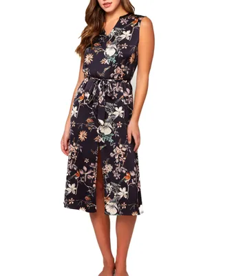 Women's Iris Slip Over Stretch Satin Floral Dress or Gown