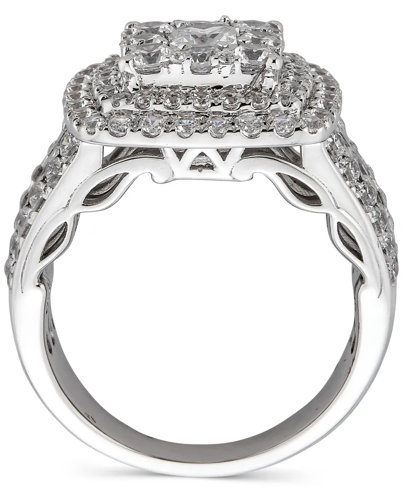 Diamond Cushion Cluster Ring (3 ct. t.w.) in 14k White Gold