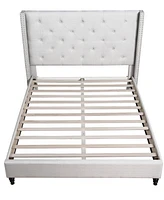 Valentina Upholstered Wingback Platform Bed