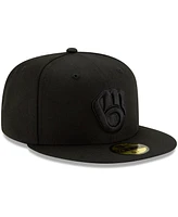 Men's Black Milwaukee Brewers Black on Black 59FIFTY Fitted Hat