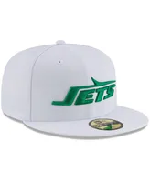 Men's White New York Jets Throwback Logo Omaha 59FIFTY Fitted Hat