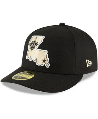 Men's Black New Orleans Saints Alternate Logo Omaha Low Profile 59FIFTY Fitted Hat