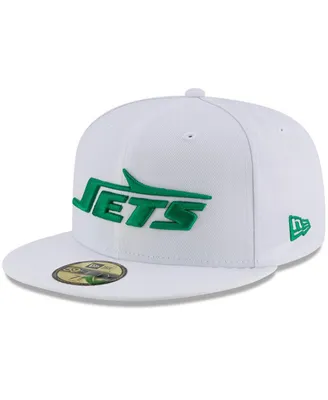 Men's White New York Jets Throwback Logo Omaha 59FIFTY Fitted Hat