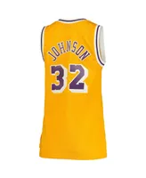 Women's Magic Johnson Gold Los Angeles Lakers 1984-85 Hardwood Classics Swingman Jersey