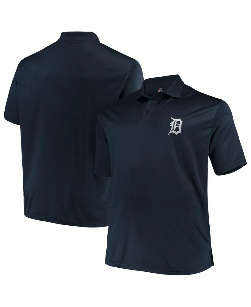 Men's Navy Detroit Tigers Big and Tall Solid Birdseye Polo Shirt