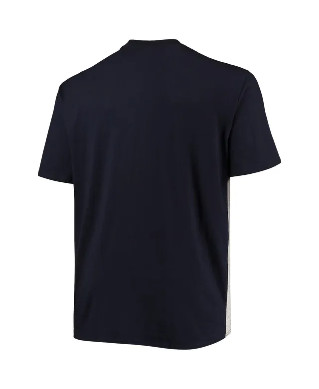 Men's Fanatics Branded Navy/Heathered Gray Chicago Bears Big & Tall Color Block T-Shirt