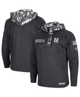 Men's Charcoal Nebraska Huskers Oht Military-Inspired Appreciation Digi Camo Quarter-Zip Hoodie