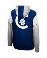 Men's Navy Chicago Cubs Highlight Reel Windbreaker Half-Zip Hoodie Jacket