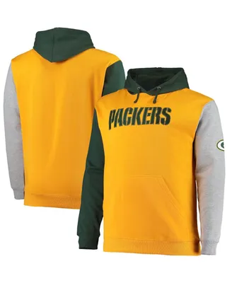Men's Green, Gold-Tone Green Bay Packers Big and Tall Pullover Hoodie - Gold