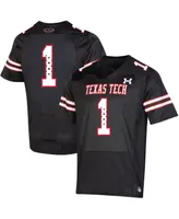 Men's Number 1 Black Texas Tech Red Raiders Throwback Special Game Jersey